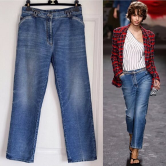 🎊 SOLD 🎊AUTHENTIC 2024 SS24 Runway Chanel Denim Jeans, Size 38 - Picture 15 of 15